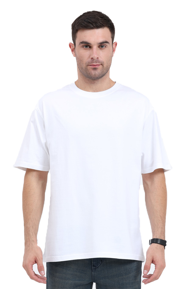 Cotton Blend Round Neck Oversized T-Shirt