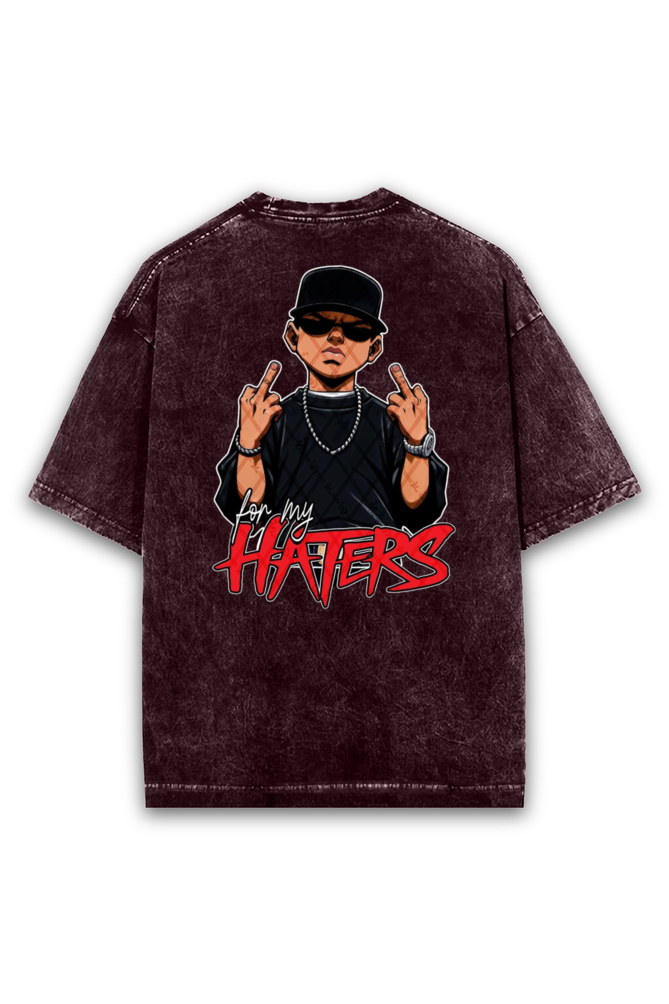 For My Haters Acid Wash Oversized T-Shirt For Men