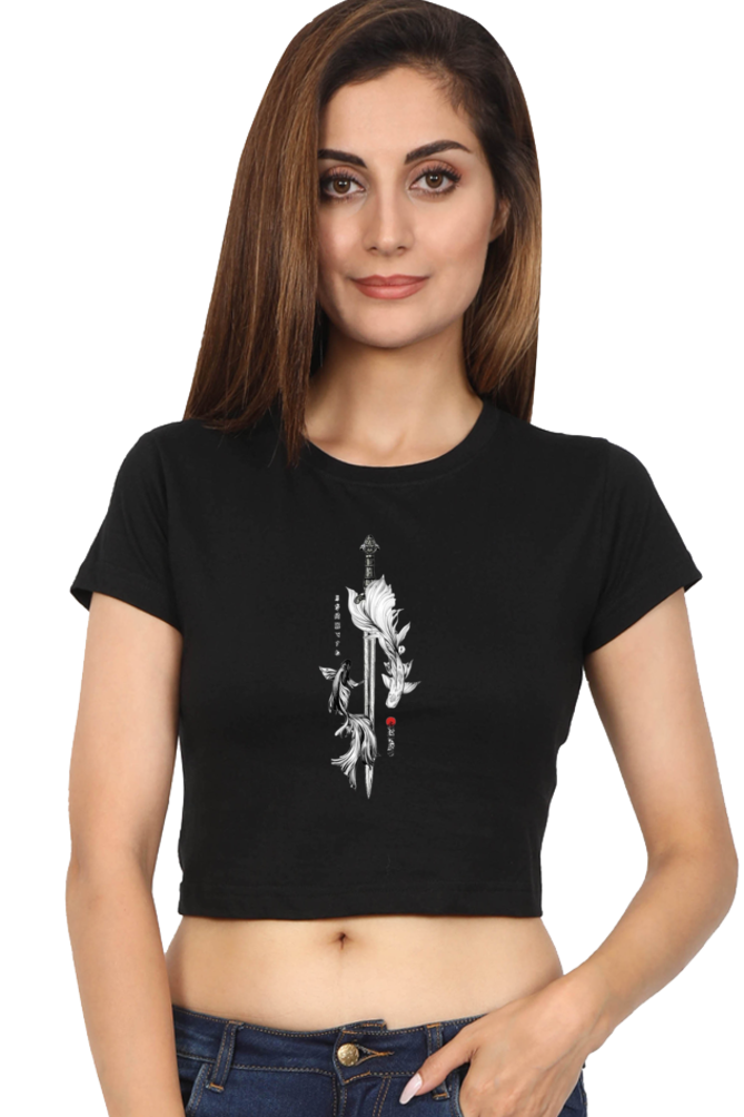 Fish And Sword Crop Top