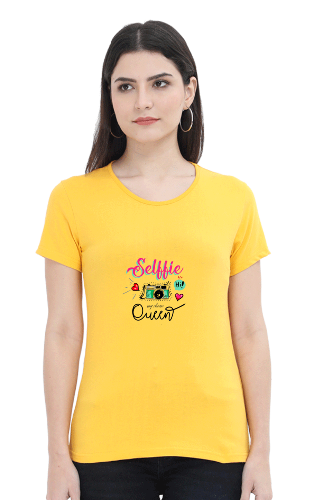 Selfie Queen Half Sleeve T-Shirt For Women