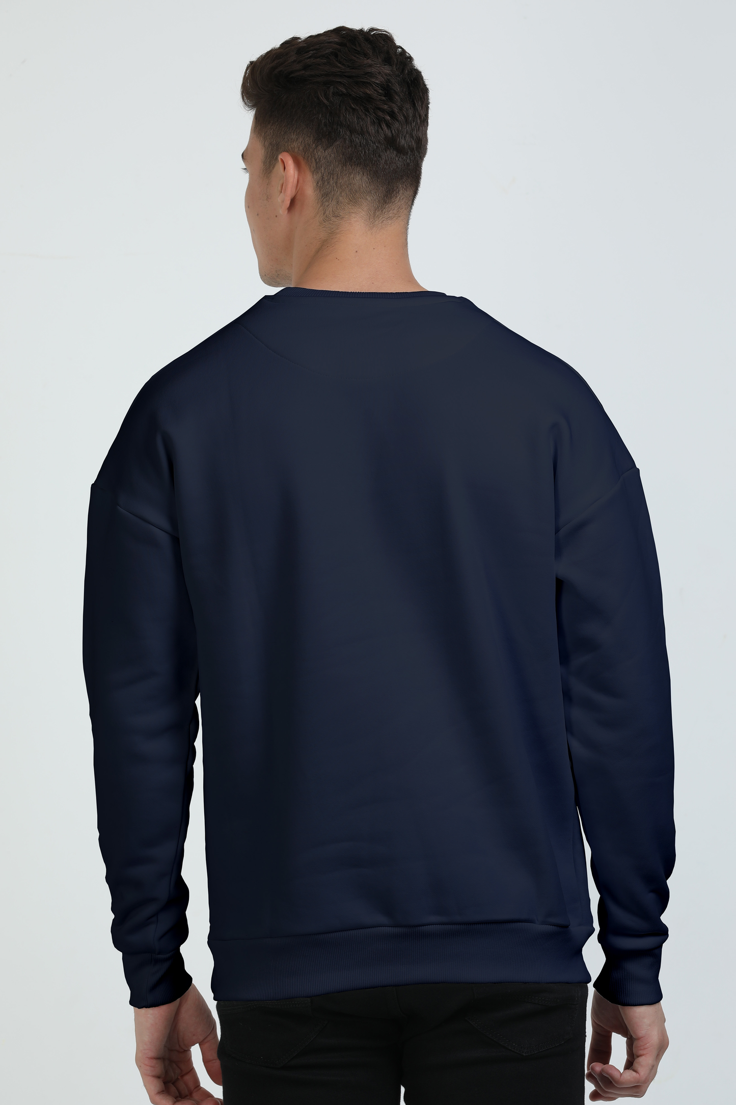 Custom Made Oversize Cotton Blend Round Neck Sweatshirt