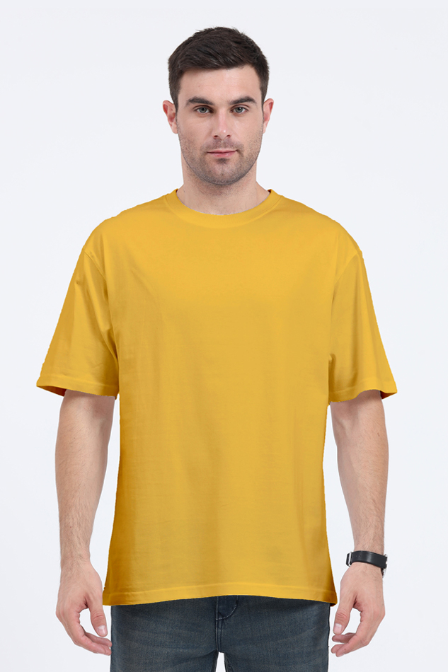 Cotton Blend Round Neck Oversized T-Shirt