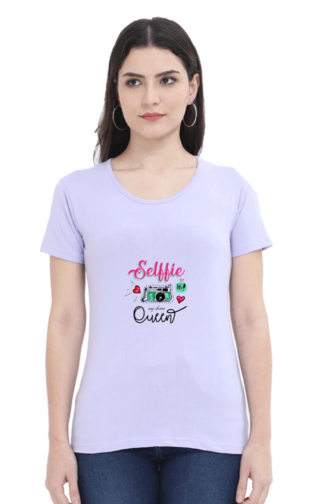 Selfie Queen Half Sleeve T-Shirt For Women